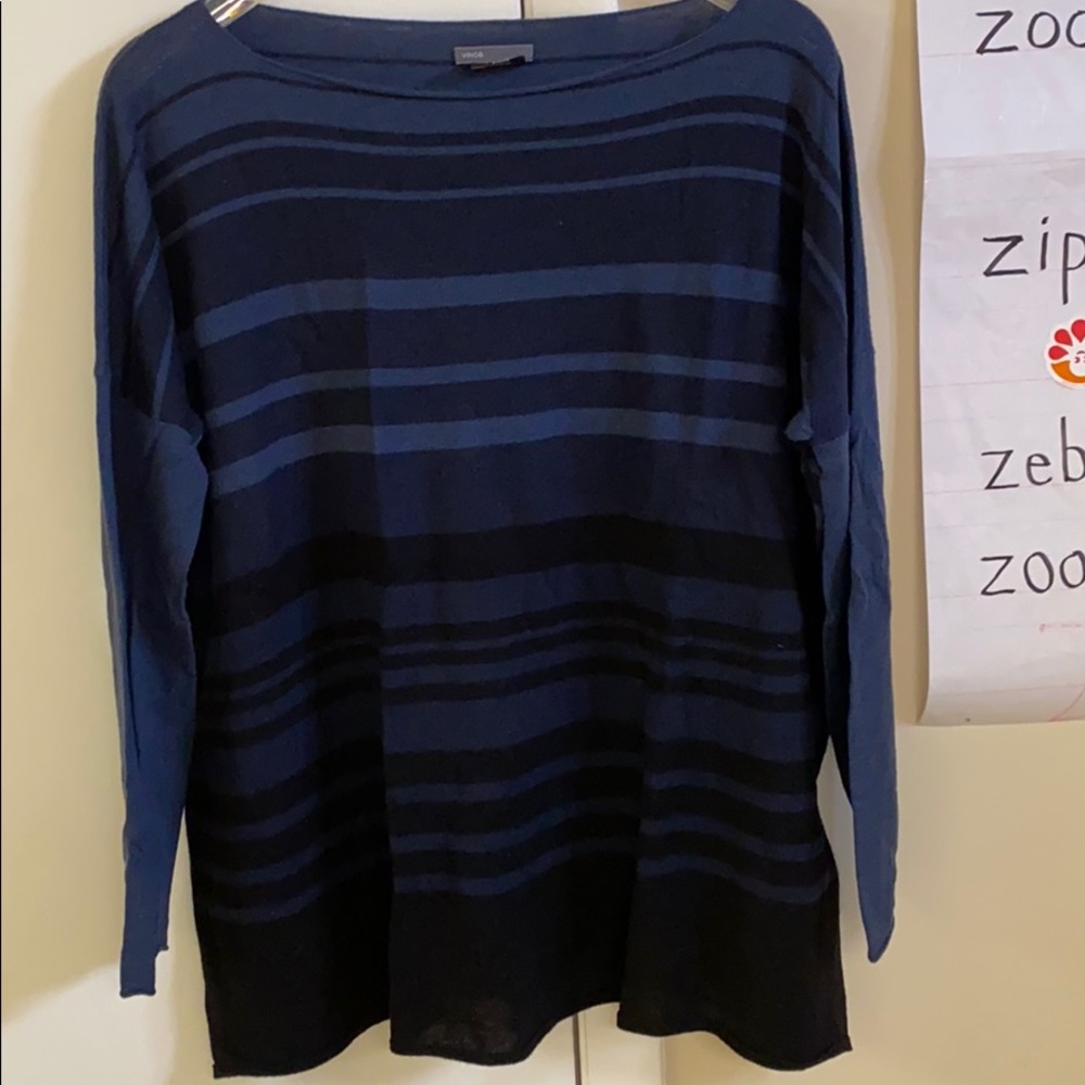 Vince for a Pea in the Pod blue sweater
